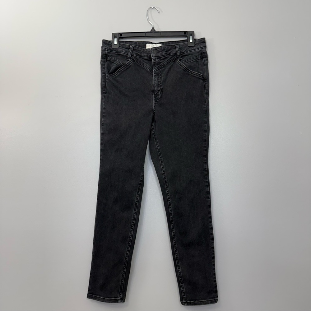 Free People WE THE FREE Funky Boho 80s Faded Black Jeans Size 32